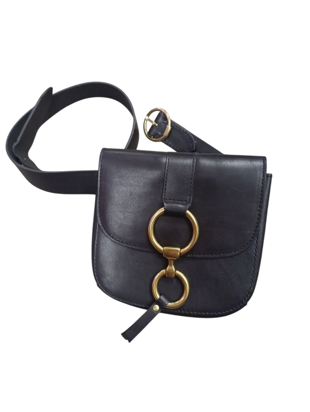 EUC Frye Ilana Harness Small Saddle Bag Black Leather.